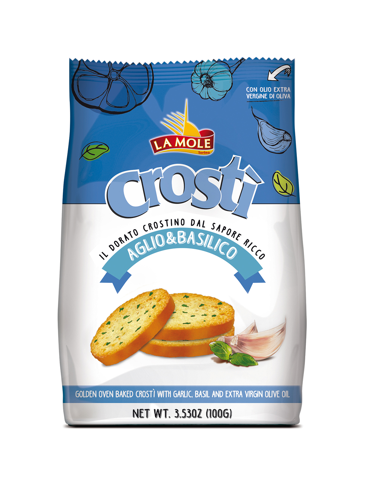 Crosti Hvidløg basilikum 100 g